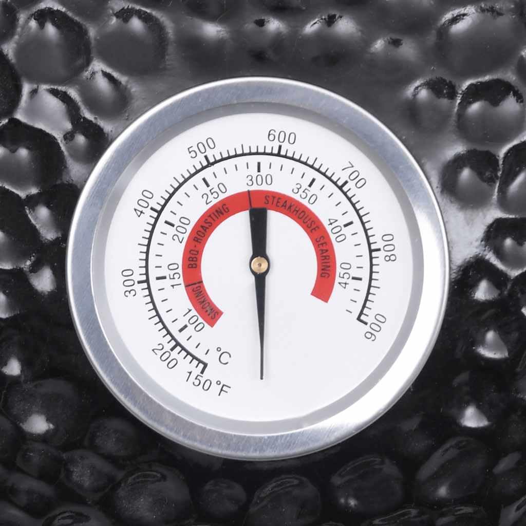 vidaXL Barbecue Affumicatore 2 in 1 Kamado in Ceramica 56 cm Nero
