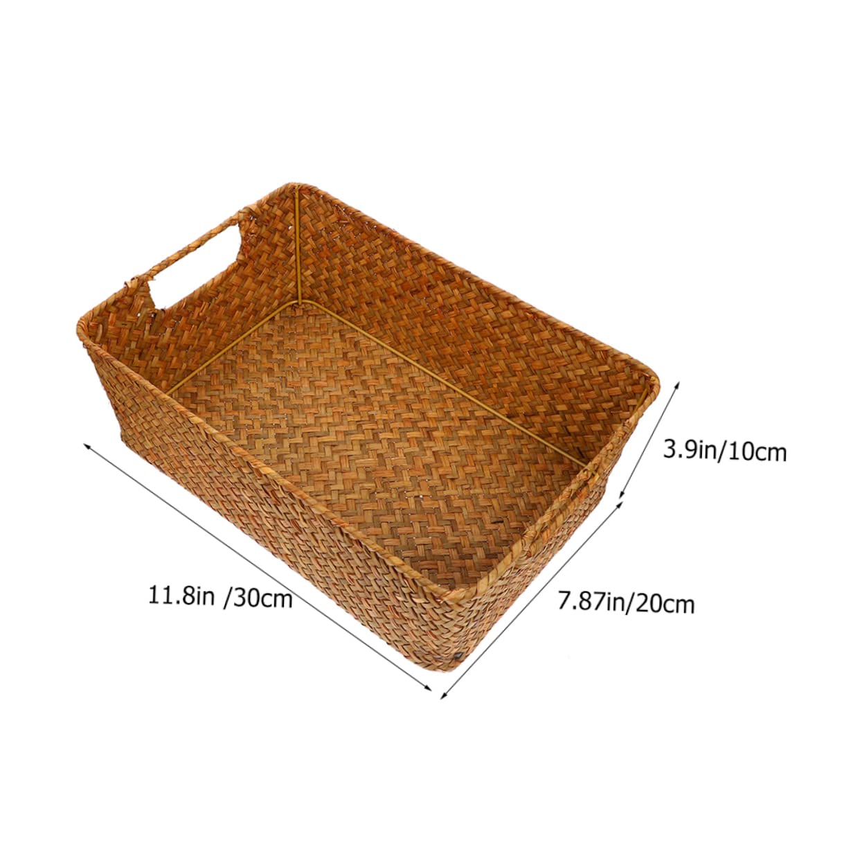 Mikinona Straw Bread Basket Cutlery Tray Seagrass Baskets Convenient Bread Basket Fruit Vegetable Storage Basket Straw Basket Toy Food Display Basket Desk Tray Home Decor Light Brown Wicker