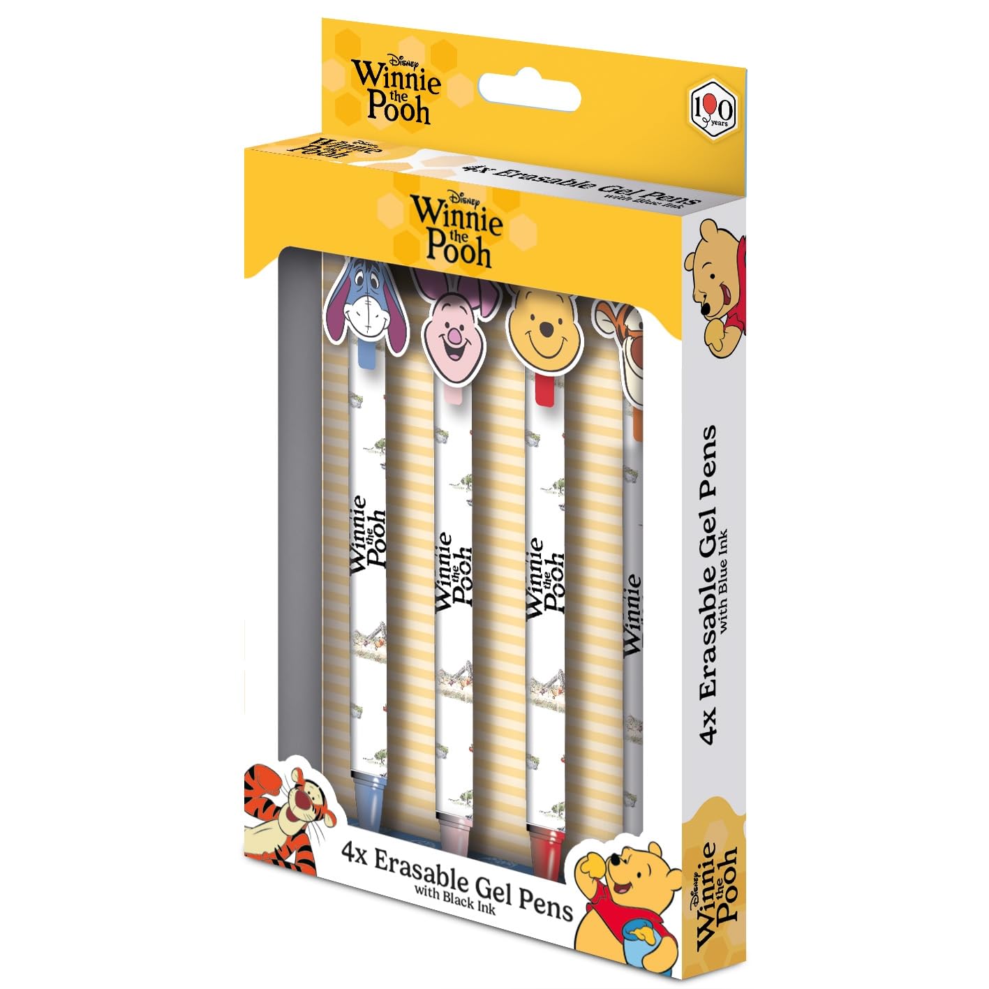 Disney Winnie The Pooh (Hunny) 4Pk Erasable Gel Pen, Official Licensed Pen