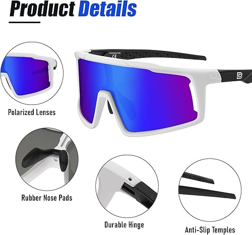 Miniatura 8 de DUCO Gafas de sol de ciclismo para hombres y mujeres polarizadas gafas de sol deportivas UV400 gafas de sol de béisbol gafas de sol anti arañazos