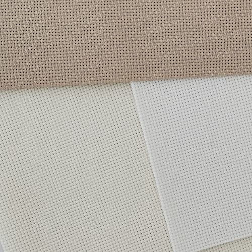 Image of KCS 3 pc of 12 inch x 18 inch 18CT Counted Cotton Aida Cloth Cross Stitch Fabric (Antique White +Cream+Khaki)