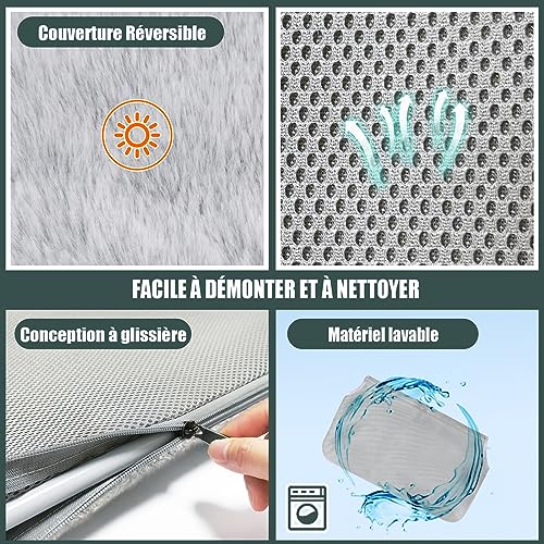 Hamac chat fenetre pliable robuste perchoir de qualité supérieure gris