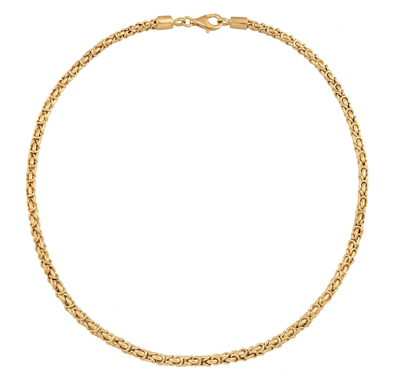 Kuzzoi Massive Königskette, Herren Halskette 925 Silber vergoldet, Goldene Silberkette (4 mm) für den Mann, Länge 50cm - 60cm, mit Schmuckbox - 0102650322
