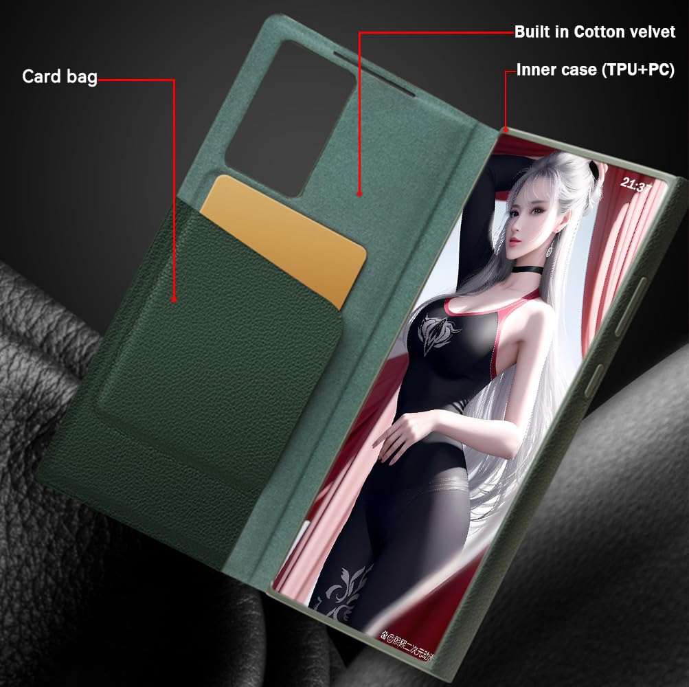 Custodia Intelligente in Pelle per Samsung Galaxy S23 Ultra. Flip/Fondina/Addormentato/Riattiva/Intelligente. Cover per Galaxy S 23 Ultra