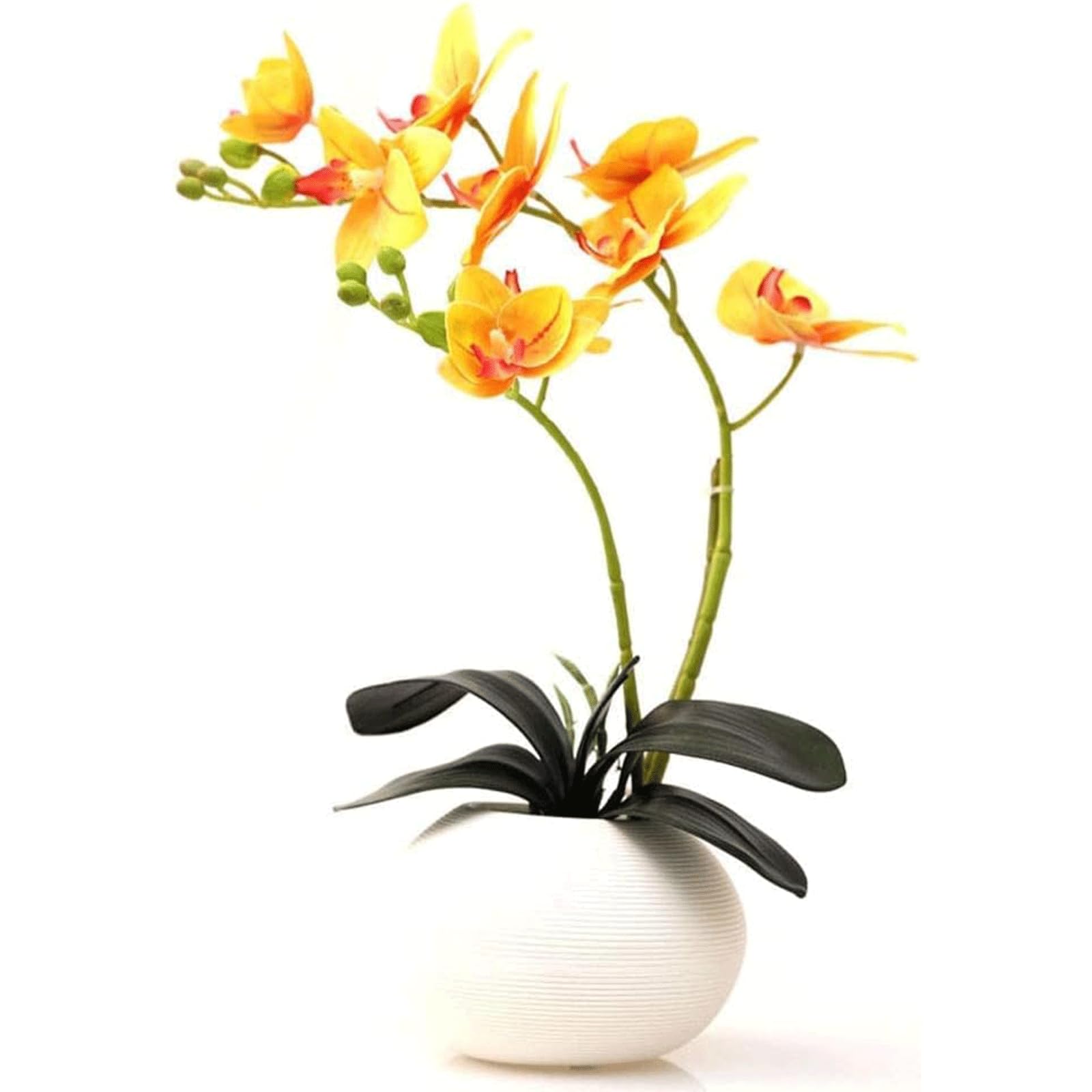 XDLEDMKIZ Vivid Fake Flowers Artificial Flowers Realistic Fake Floral Potted Plant Flower Arrangement Dining Room Office Decoration