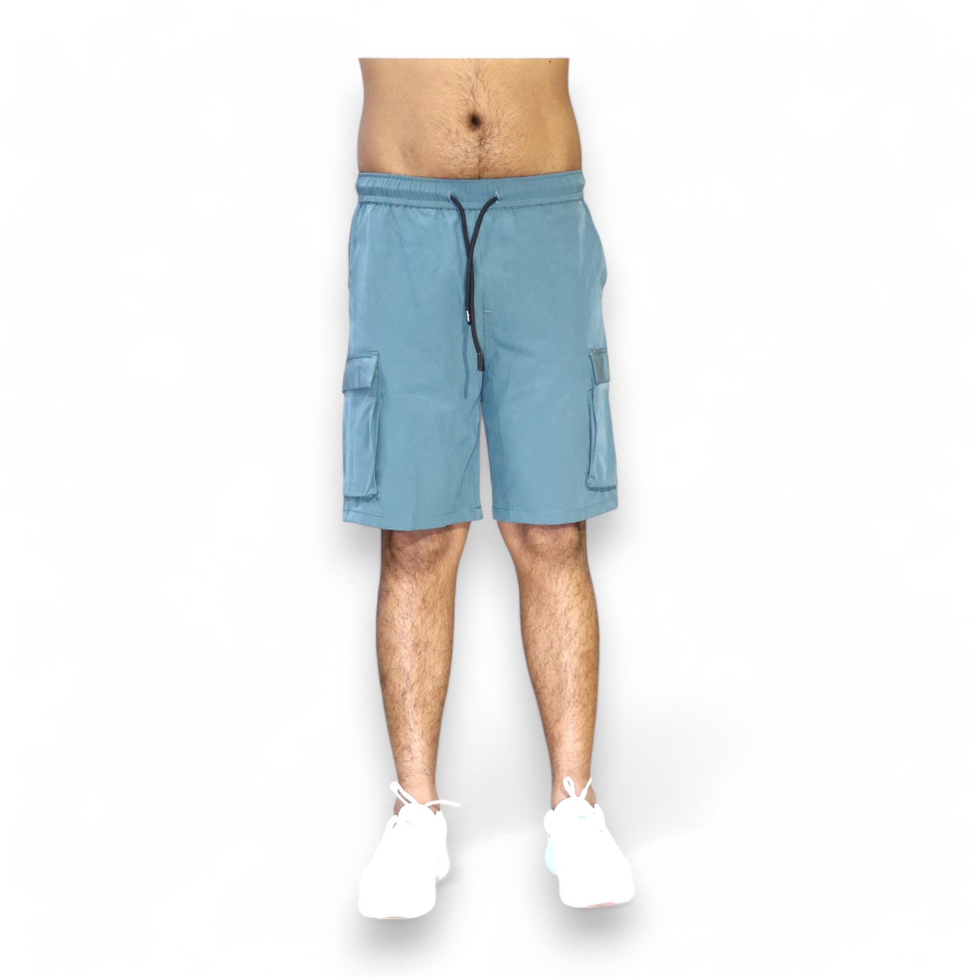Western & Stylish Men's Athletic with Cargo Pocket Shorts Wear with Logo | NS Fabric 92% Nylon, 8% Elasting | Fashionable & Comfortable | Regular Fit Colour Teal-image-5