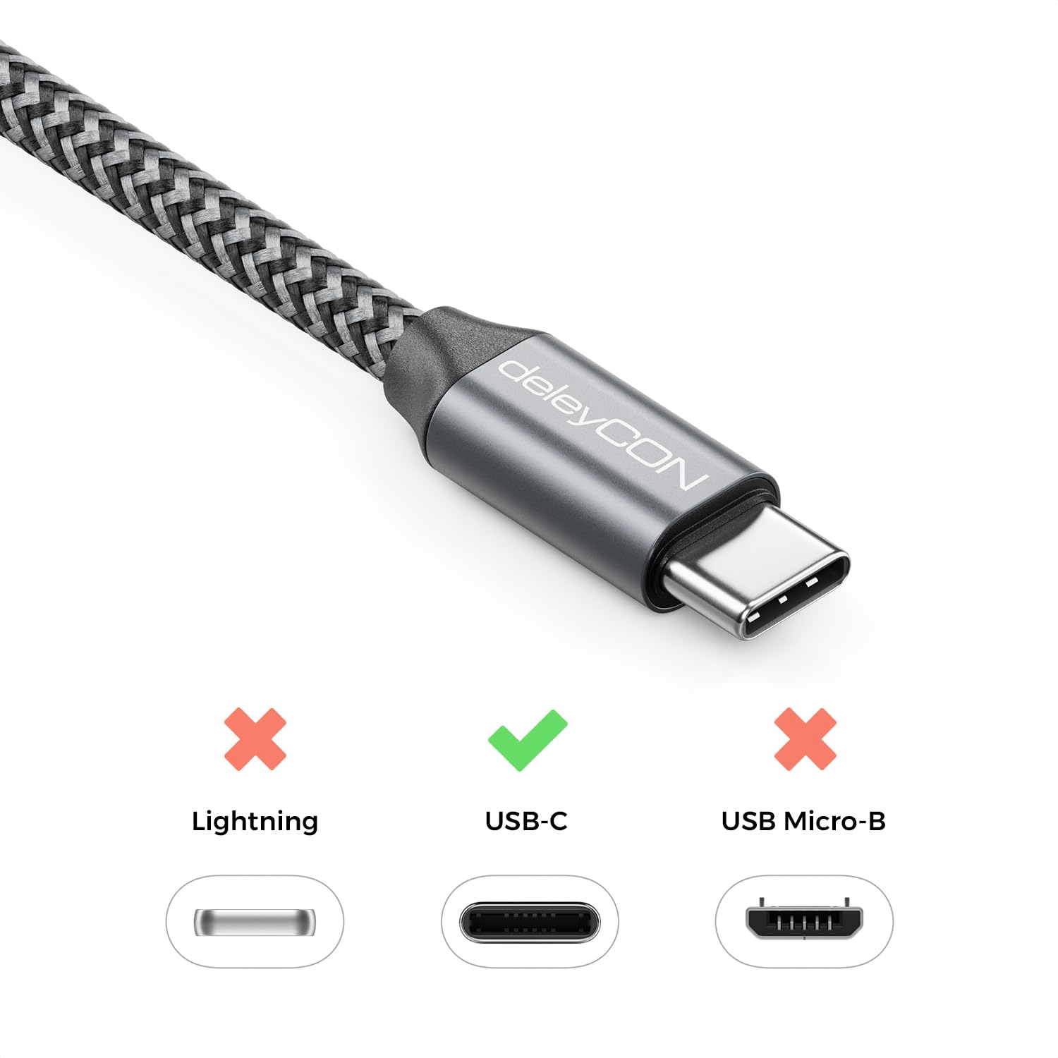 deleyCON 2x USB C na USB Adapter 3.0 OTG Typ-C Wtyk na Gniazdo A - Kabel do iPhone 17/16/15, Galaxy S26/S25/S24, A56, A17, A16 Tablet, MacBook, iMac, iPad, Notebook itp.