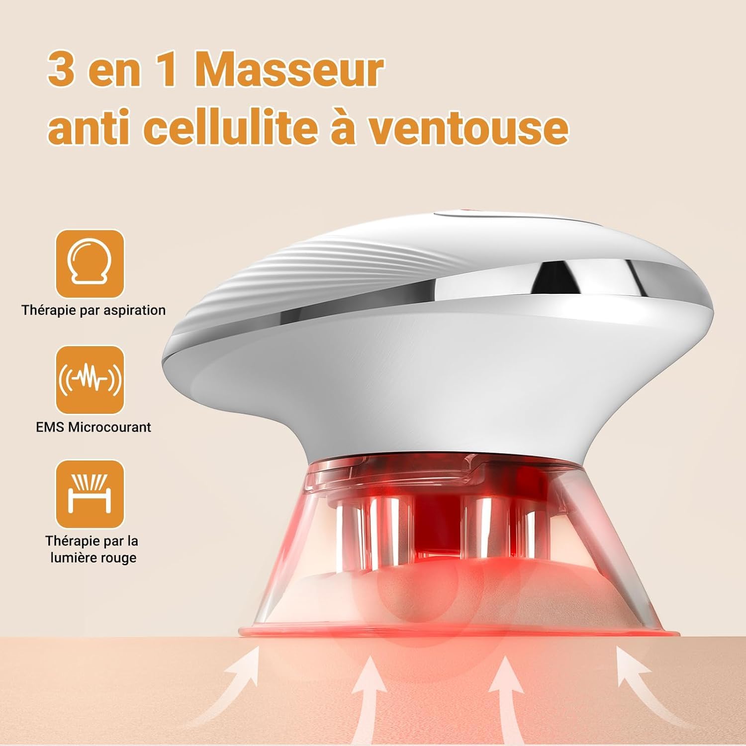 MYCARBON Masseur Anti Cellulite Appareil Électrique à Ventouse Mode EMS Infrarouge Aspiration Liposuccion Lifting Palper Rouler Minceur Raffermissement pour Visage, Ventre, Cuisse, Jambes, Bras