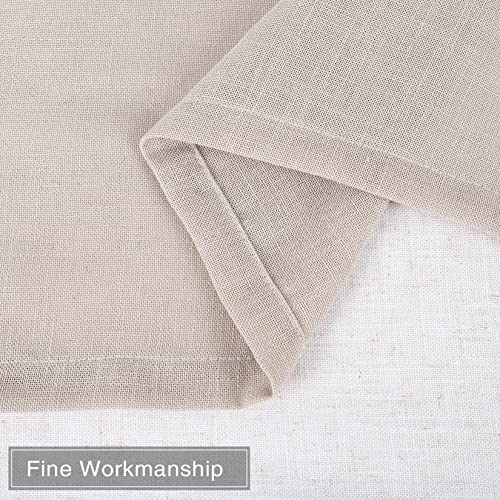 Homerry Linen Blend Shower Curtains Rustic Country Button Color Block Fabric Water Resistant Farmhouse Shower Curtain For Bathroom Washable, 72W X 72L, Natural Linen/White #TOP4