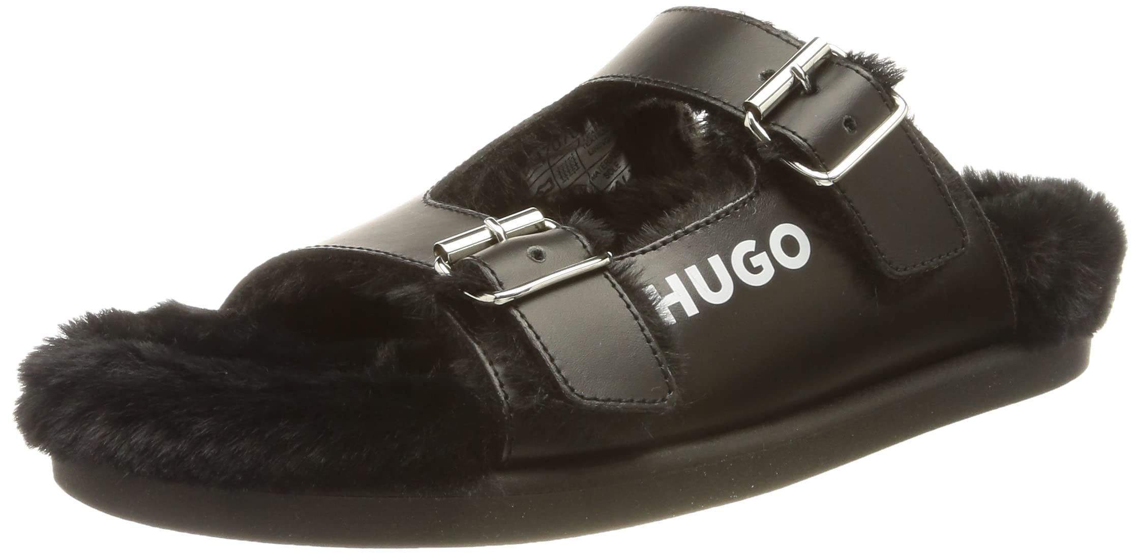 HUGO Women's Jumble Buckles-CSF Sandal, Black1, 10 UK