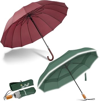 Royal Walk Large Umbrella + Vented Windproof Travel Folding Umbrella
