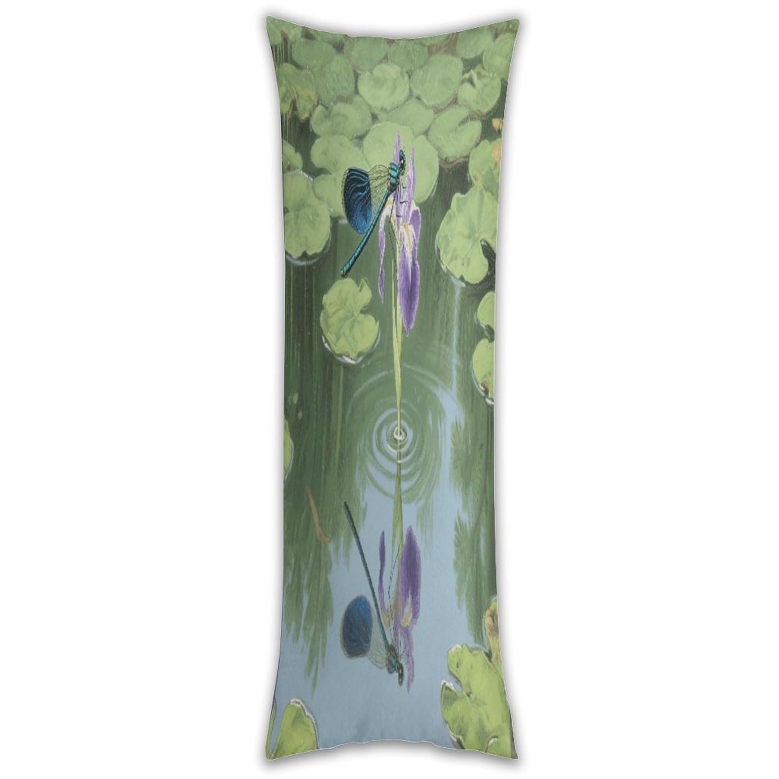Dragonflies Body Pillow Cover with Hidden Zipper Breathable Polyester Long Pillow Case Cozy Fuzzy Body Pillowcase Ultra Soft Long Pillow Cover for Bedroom 18.9 X 53 in