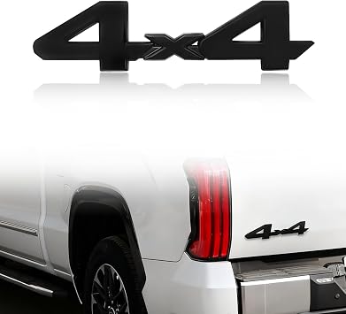 Automotive Universal 4x4 3D Raised Decal Emblem Badge Compatible with Adhesive for T0yota Tacoma Tundra D0dge Ram Truck SUV etc, Black