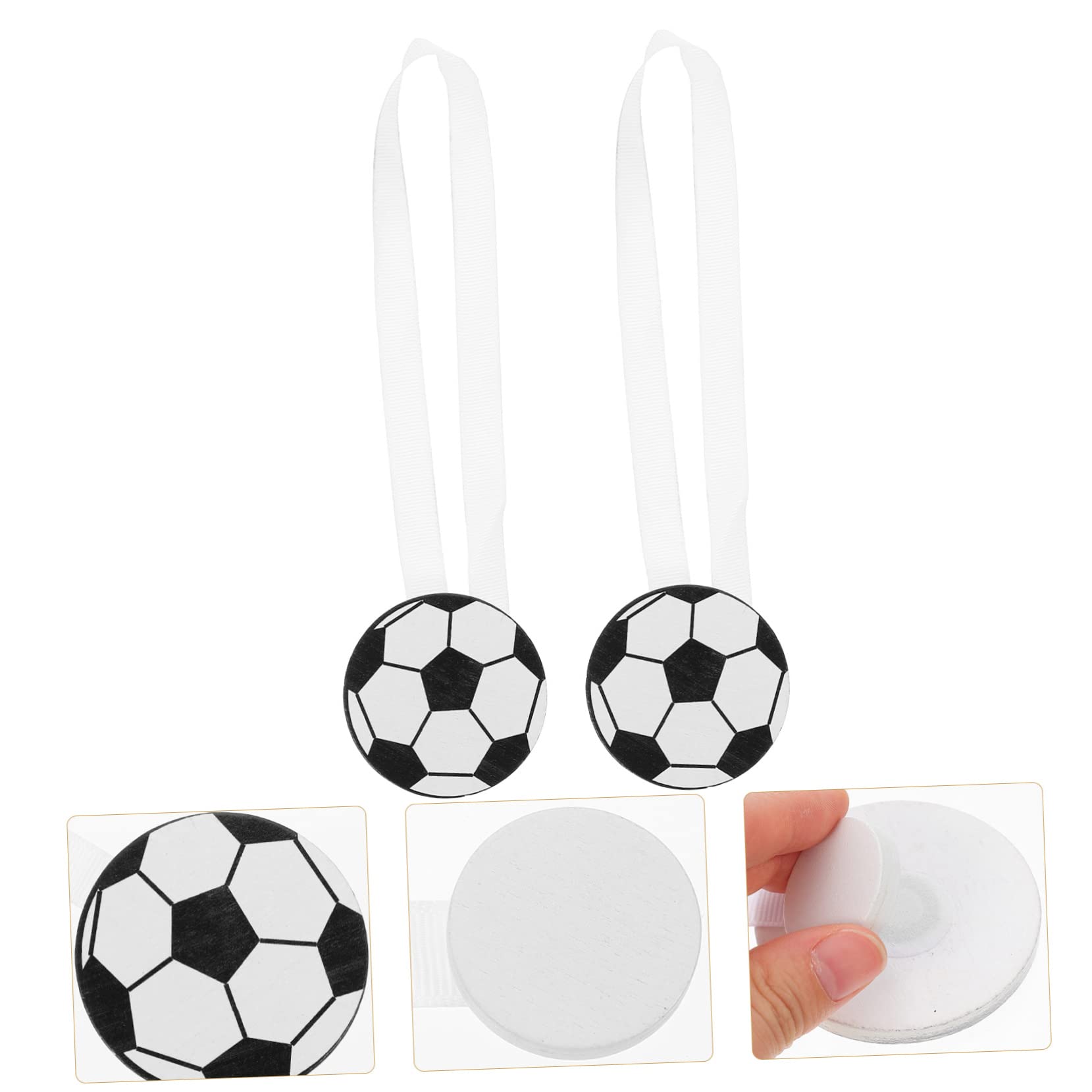 ABOOFAN 8 Pièces Boucle de Rideau de Dessin animé Clip de Boucle de Rideau Crochets de Rideau de Football Agrafe Salon aimants Fermoir de Rideau créatif Cordes de Rideaux de fenêtre Bois