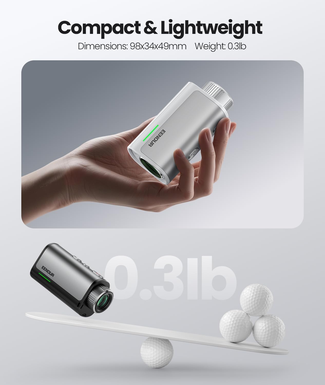 EENOUR Golf Rangefinder with Slope, 1200 Yards Laser Range Finder with Flag Pole Locking Vibration,7X Magnification, Rechargeable Battery,IP54 Waterproof - Image 3