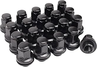 Set of 20, 14x1.5mm OEM Style Factory 1.80 Inch 7/8 22mm Hex Mag Washer Lug Nuts Compatible with Sequoia Landcruiser Tundra Lexus LX Black