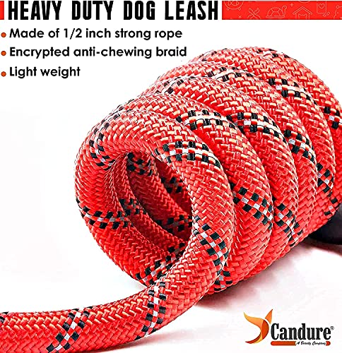 Candure Hundeleine für Große und Kleine Hunde - Trainingsleine, Bissfest, Schleppleine Rund mit Weich Gepolsterter, Tauleine 1.5M Dog Leash Hausleine