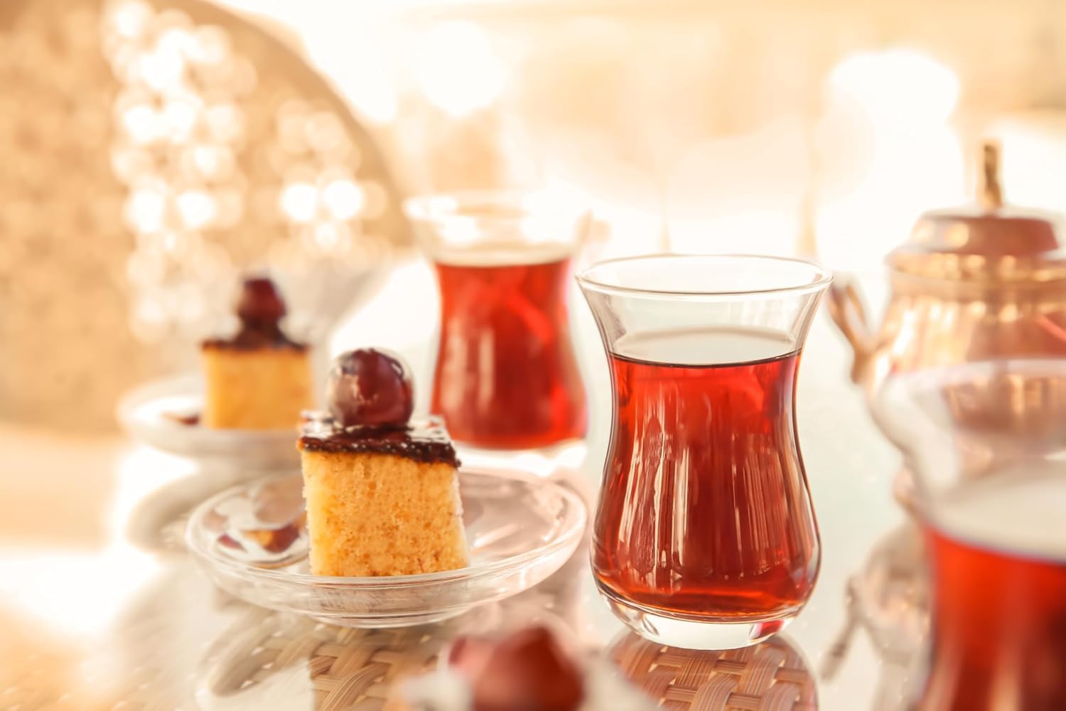 Turkish Tea Glasses Set - 6 Tulip Cups -7 Turkish Tea Glasses Set - 6 Tulip Cups -7
