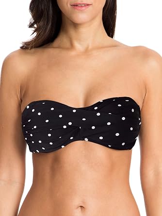 Ocean Blues Womens Strapless Swimsuits for Women Bandeau Bikini Top Tie Back Halter Bathing Suit Top