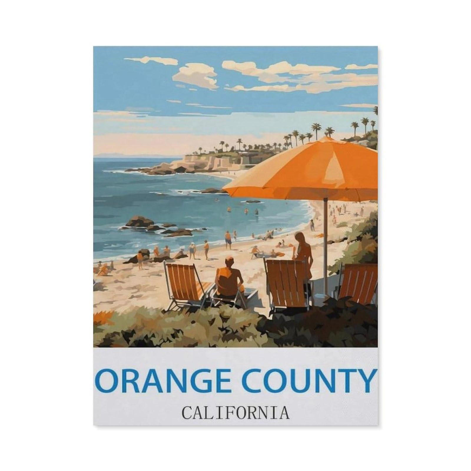Vintage Art Metal Signs Funny Sign，Orange County California，Wall Artwork Metal Poster Bathroom Decor Vintage Country Decor Retro Metal Poster(30x40cm）12x16 inch-EE85