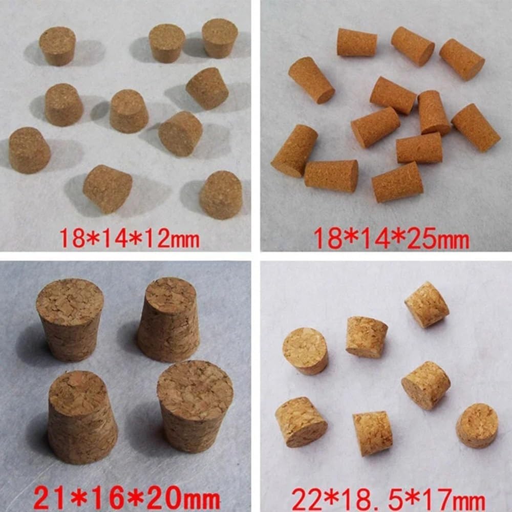 50pcs Dia 13mm-39mm Assorted Cork Stoppers Wooden Tapered Cork Plugs Replacement Variety Corks for Bottle(32x23x35mm)