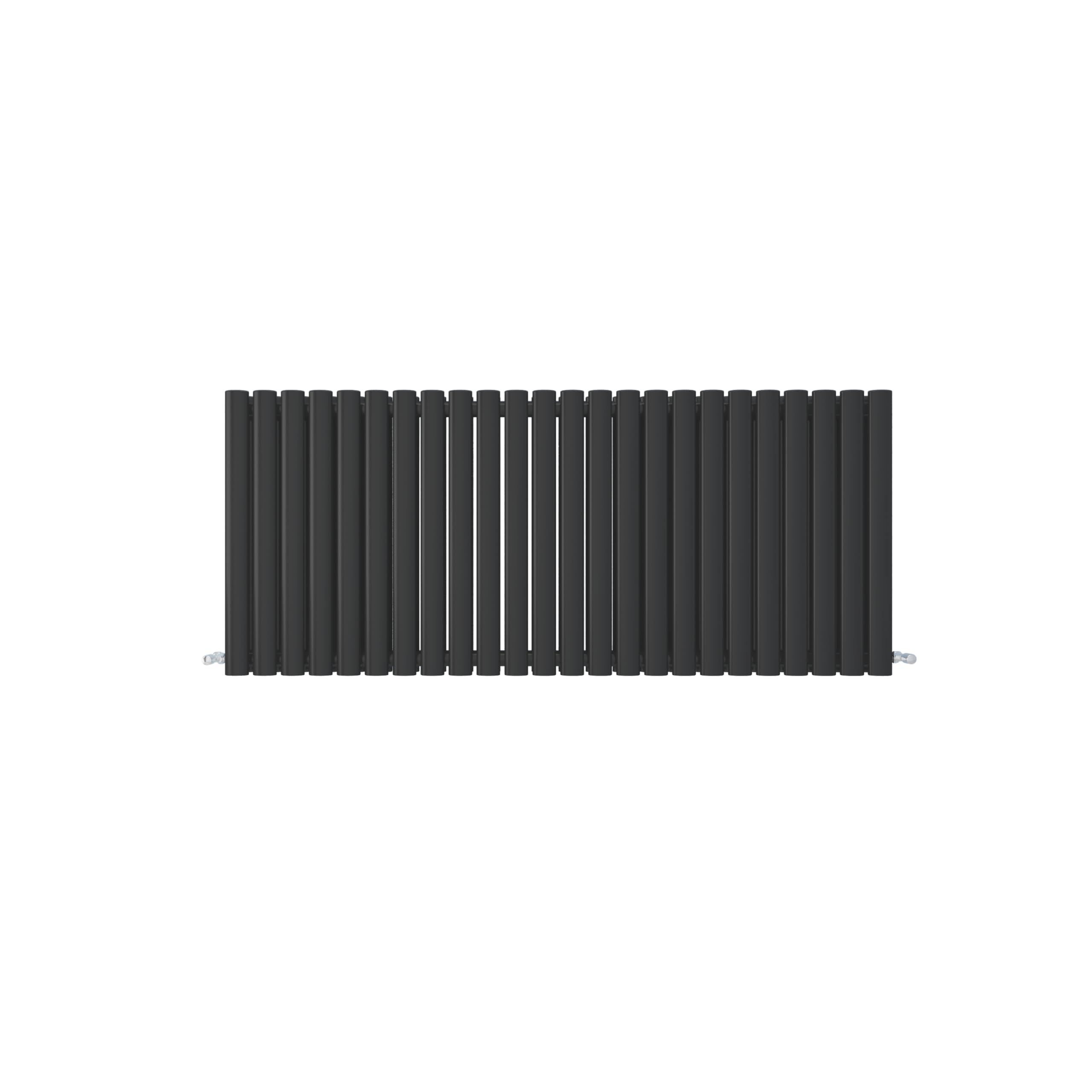 SLINE SANITARY Horizontal Designer Oval Column Radiator, Oval Radiator Black, 600×1416mm Double Panel Modern Radiator for Bathroom/Living Room, Central Heating Rads, Amazon Radiator Wall Mounted
