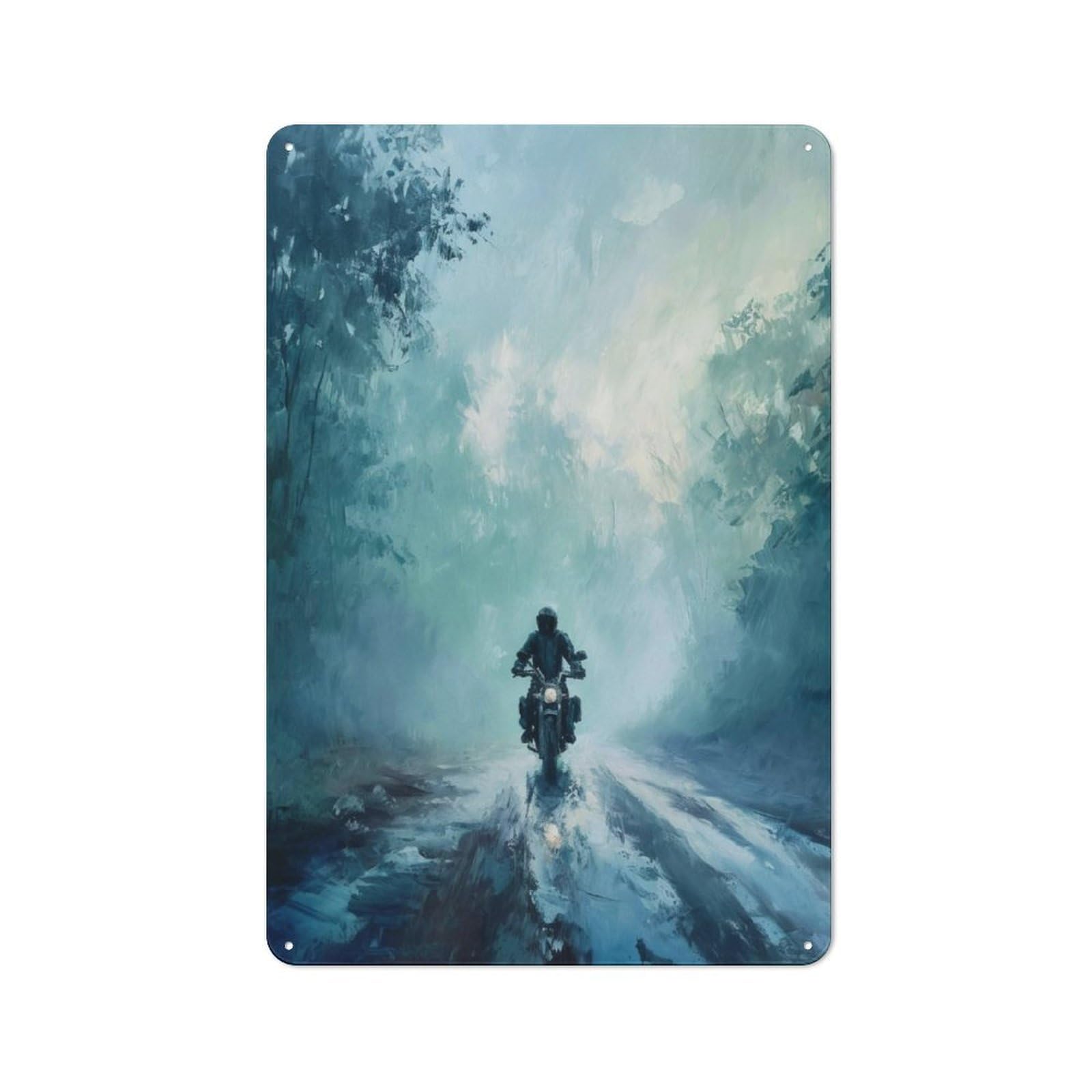 Junmoney Foggy Road Ride Kitchen Metal Sign With Design 30X20cm, Cosy Kitchen Wall Decor For Coffee Bar, Kitchen, Bistro Or Tea Corner