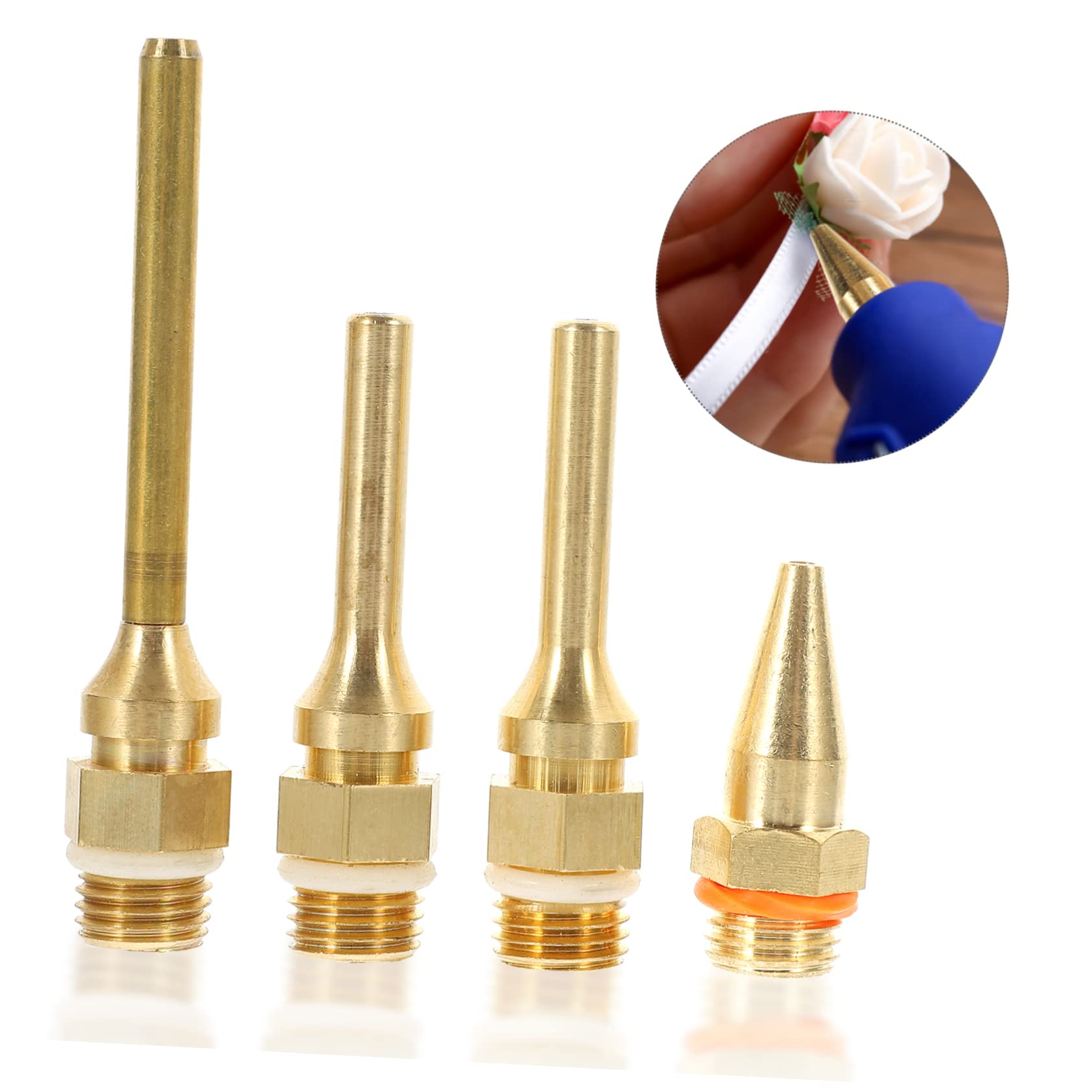 NULYLU Glue Heads 4pc Set of Fine Point Nozzles Anti-drip Nozzles for Caulk Replacement Tips Random