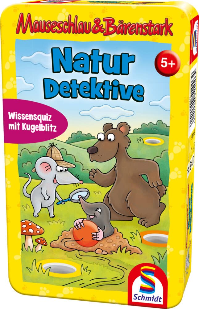 Schmidt Spiele Mauseschlau und Bärenstark Nature Detective, Bring Me with Game in Metal Tin
