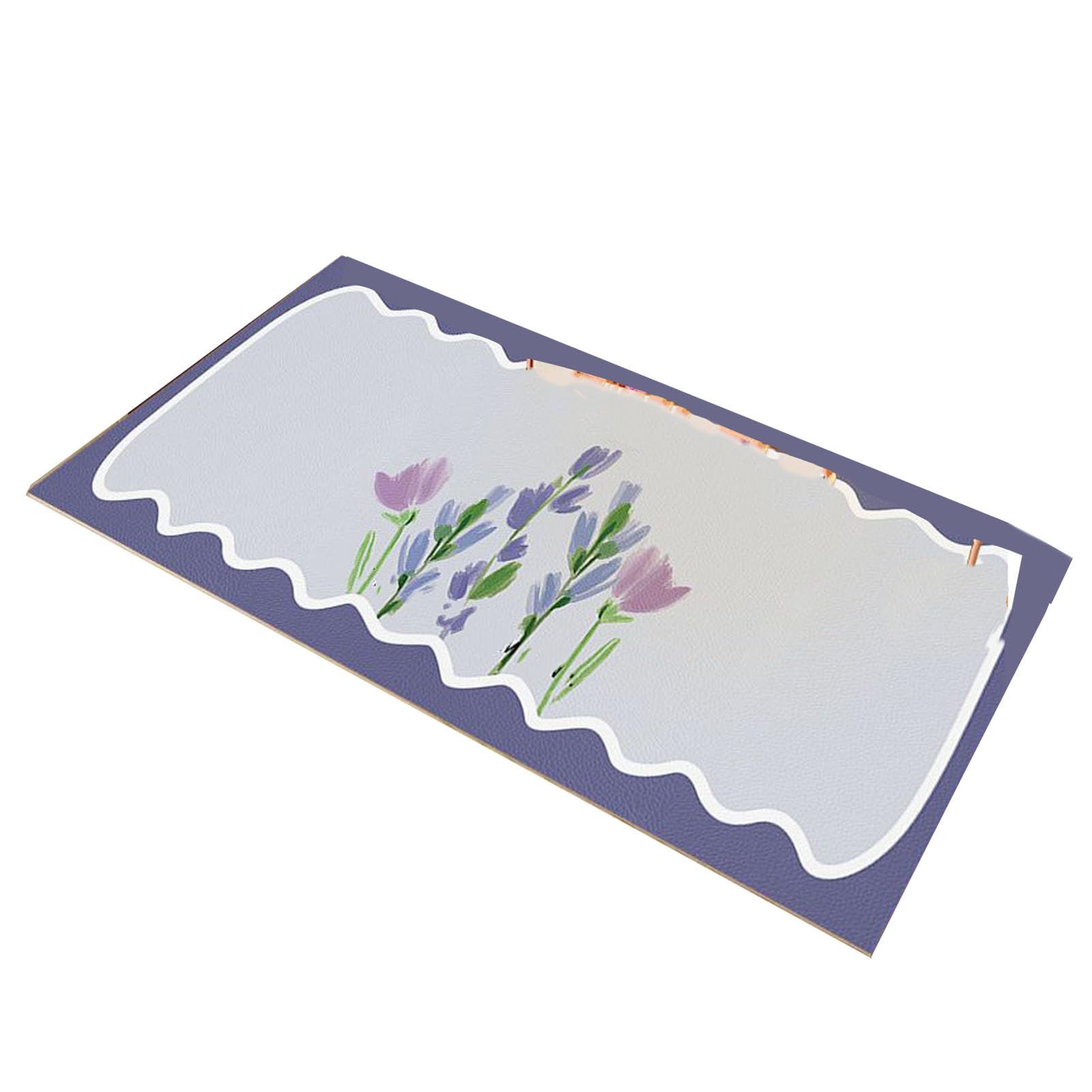 Sottomano da Scrivania, Sottomano da Scrivania Bellissimo Motivo Floreale Impermeabile in PVC per Ufficio (fiore viola 40x120 cm/15,7x47,2 pollici)