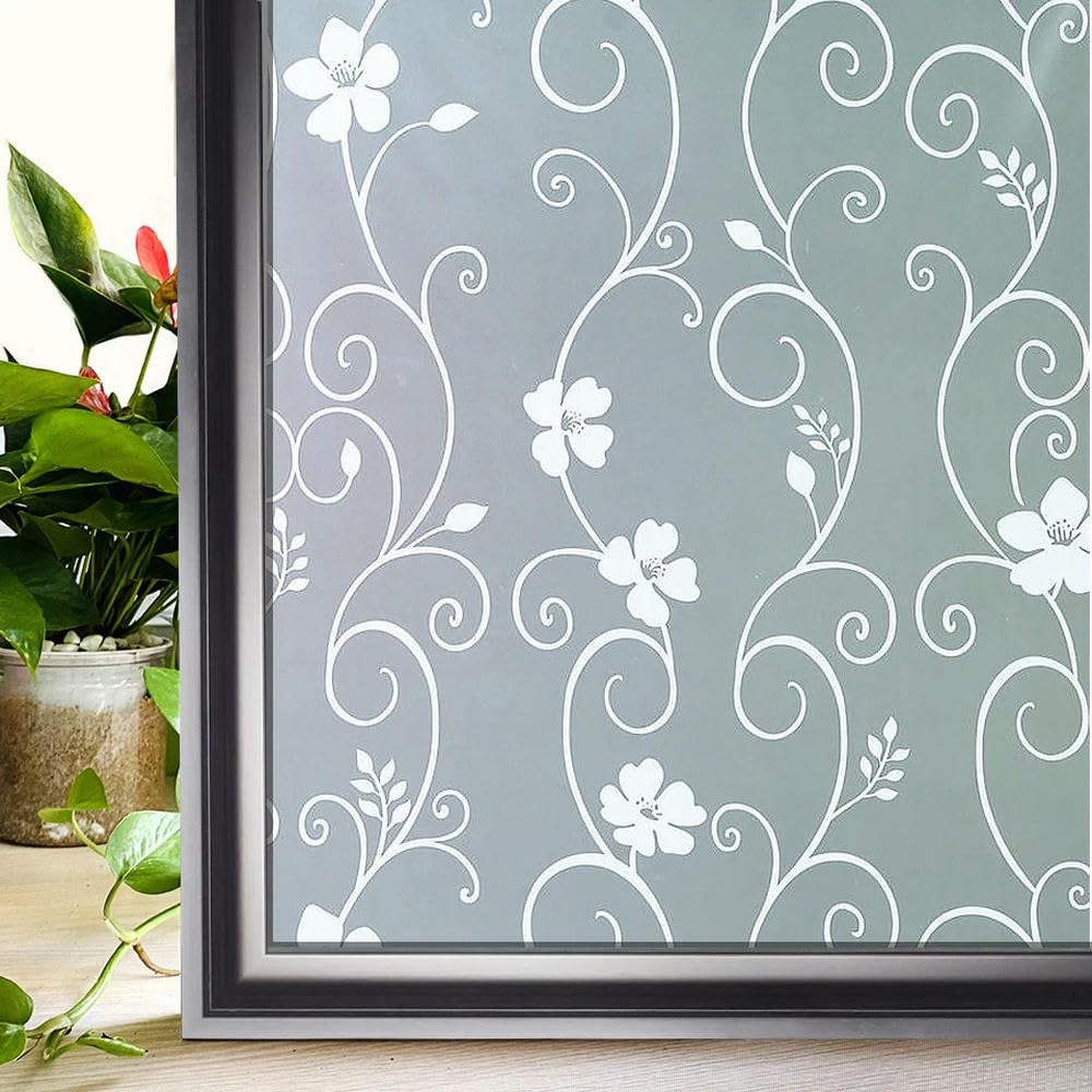 Frosted Stained Glass Privacy Window Film Self Adhesive Heat Control Explosion Proof Removable for Home