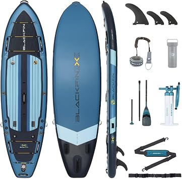 iROCKER Blackfin Model X 7.0 Inflatable Stand Up Paddle Board Premium SUP and Accessories Made for All Skill Levels, Enhanced Stability