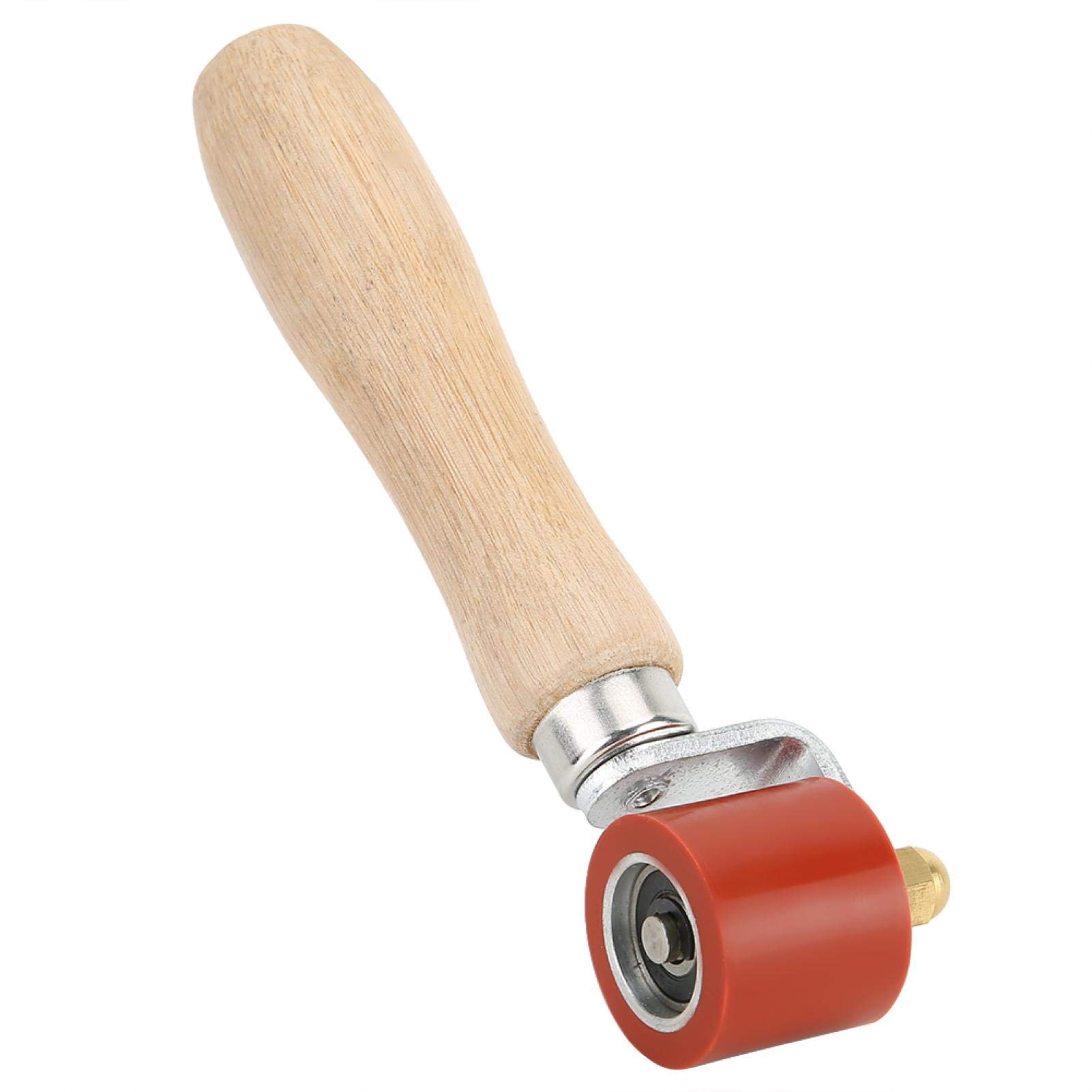 Silicone Pressing Roller, High‑Grade Wood Handle, Applicable to High Temperature Welding of PVC Waterproof Roll and Waterproof Roll Tool Hand Roller (red)