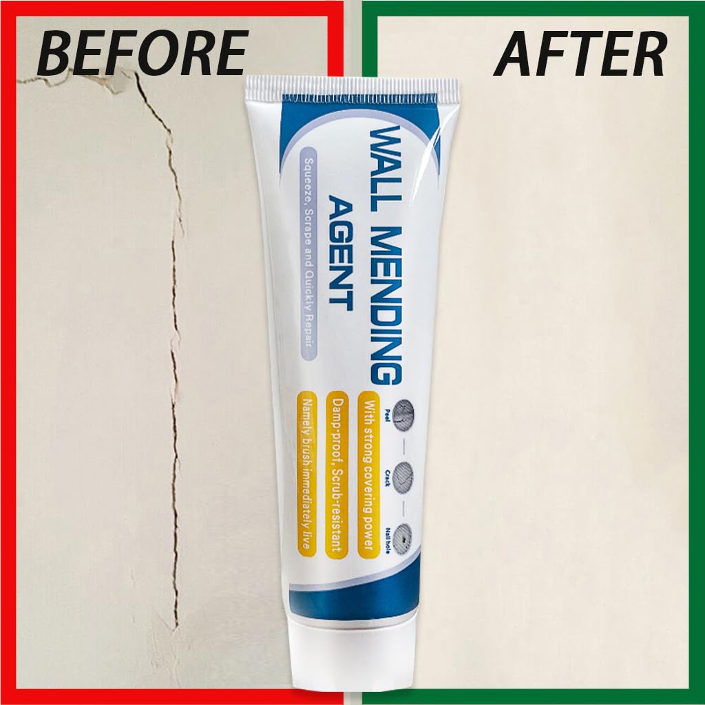 Wall Repair Kit, wall filler repair kit, Quick Drying & Waterproof Mending Agent With Mesh Patch, Sandpaper, Scraper - Image 3
