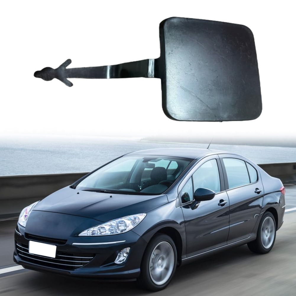 7422P8 Car Front Bumper Tow Hook Cover Cap Towing Hole Lid Trailer Trim Cap Compatible with Peugeot 408 2010-2014