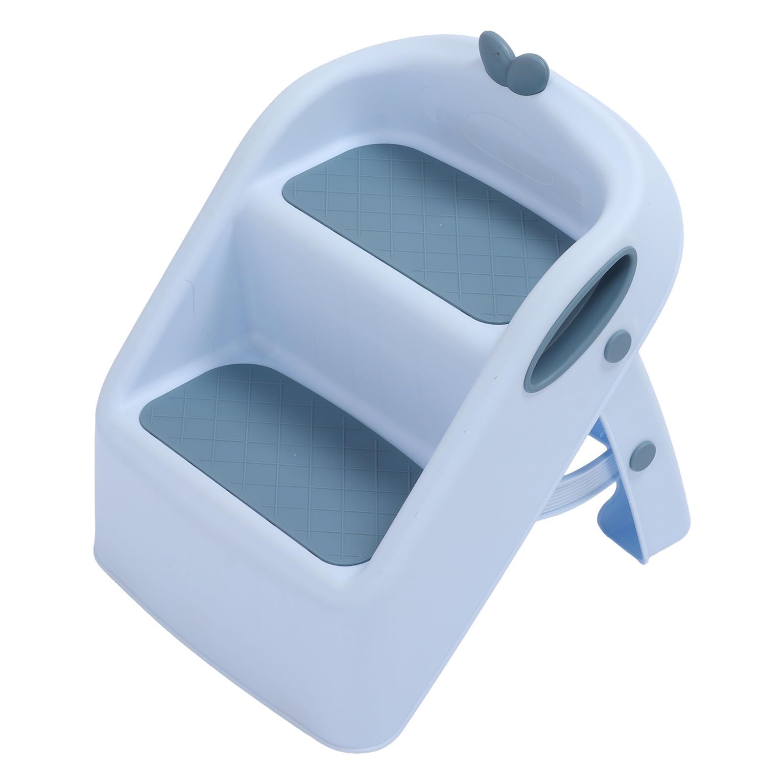 Taburete Plegable 3 en 1 para IR Al Baño para Niños, Taburete Antideslizante para Baño y Lavabo, 2 Escalones, 19,3 X 13 Pulgadas (Azul)