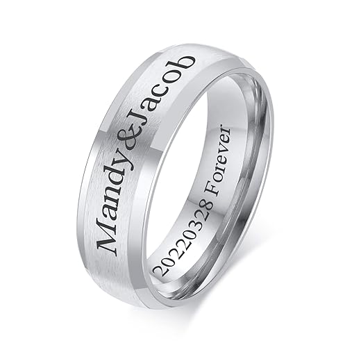 Personalized Tungsten Wedding Band