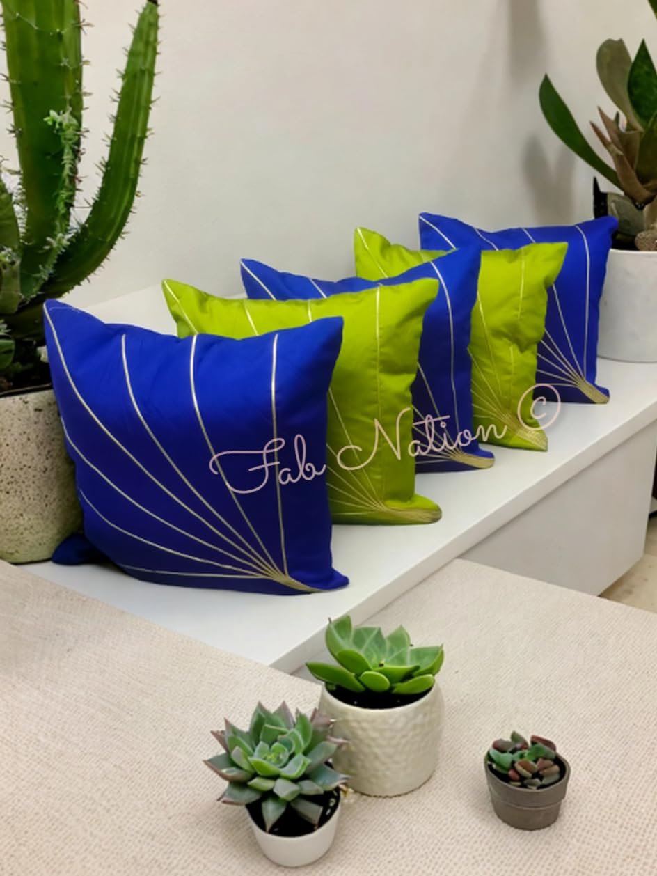 Multicolor Silk Cushion Covers - Set of 5 -20