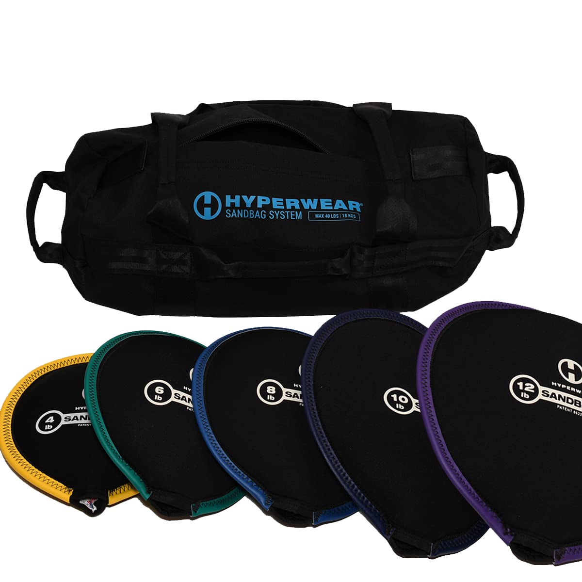 HYPERWEARAdjustable Sandbag System - Heavy-Duty Workout Sandbags with Handles and Pre-Filled SandBells (25lb, 40lb, 80lb, 160lb)