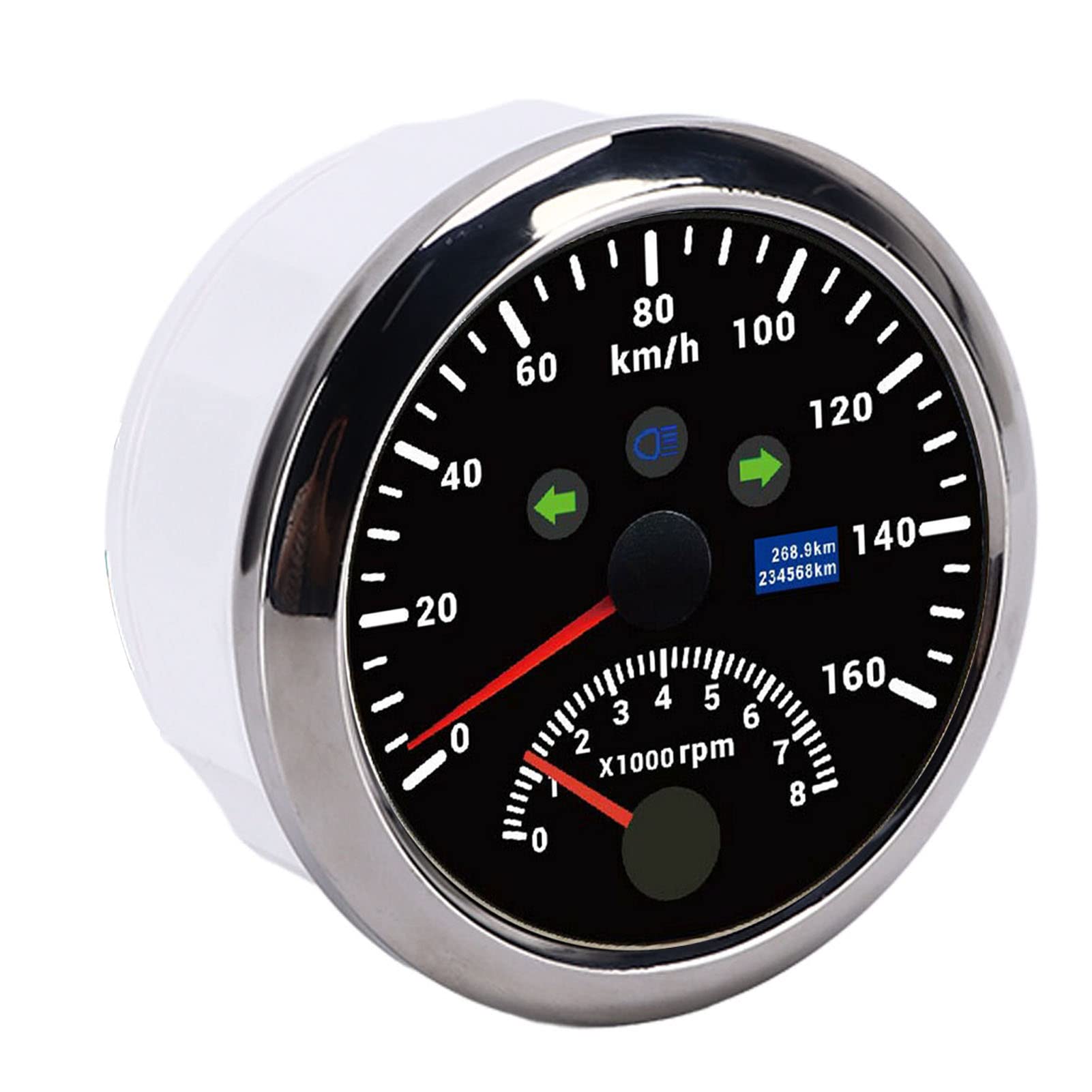 Ejoyous Speedometr GPS, Wysoka dokładność Wskazania, Niskie Zużycie Energii, Szerokie Napięcie Robocze, Wodoodporne IP67, Liczba Liczby Prędkości 85 Mm ((Czarny CX8201))