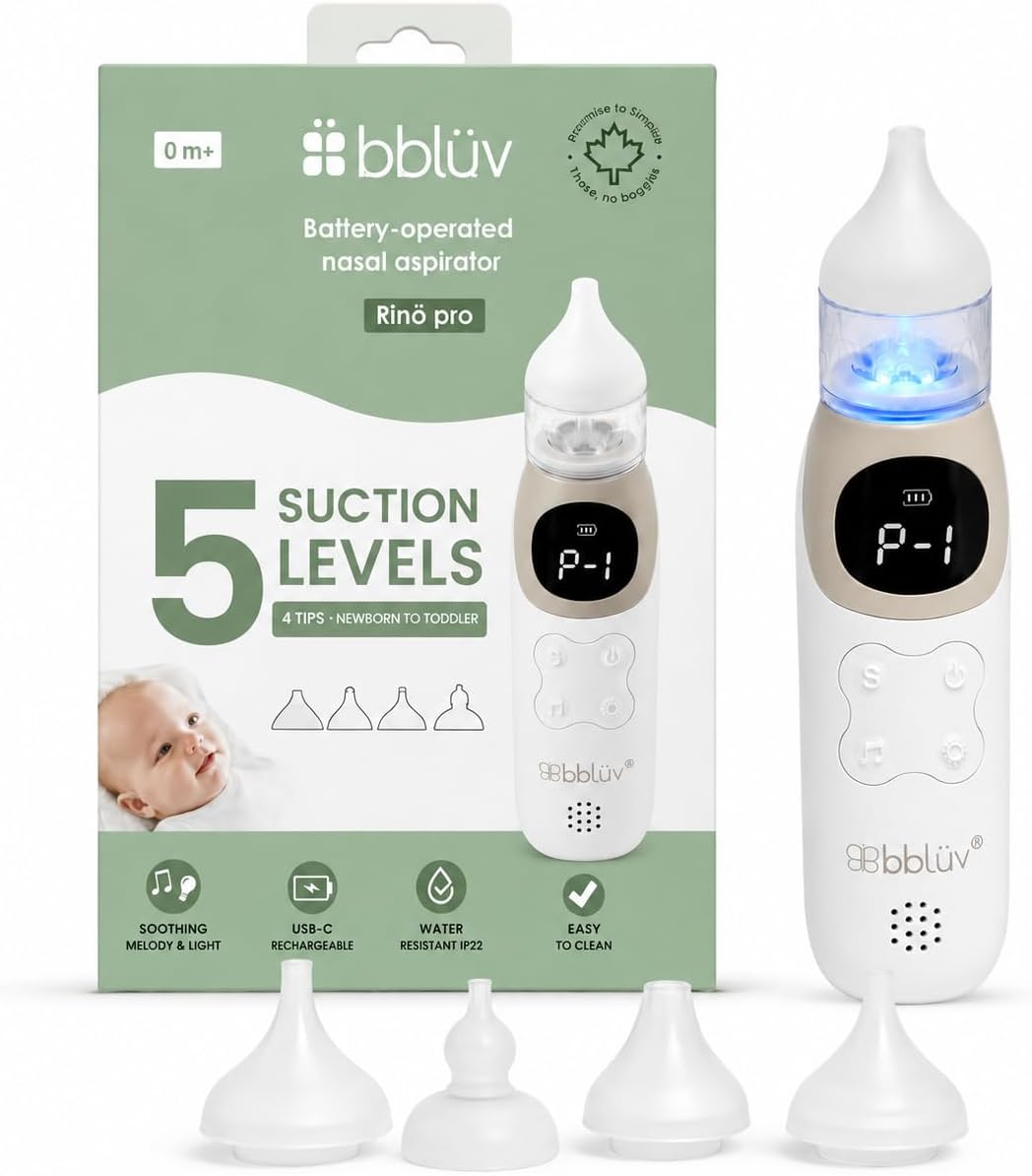 bblüv Rinö Pro Battery Operated Baby Nasal Aspirator with 5 Suction Levels