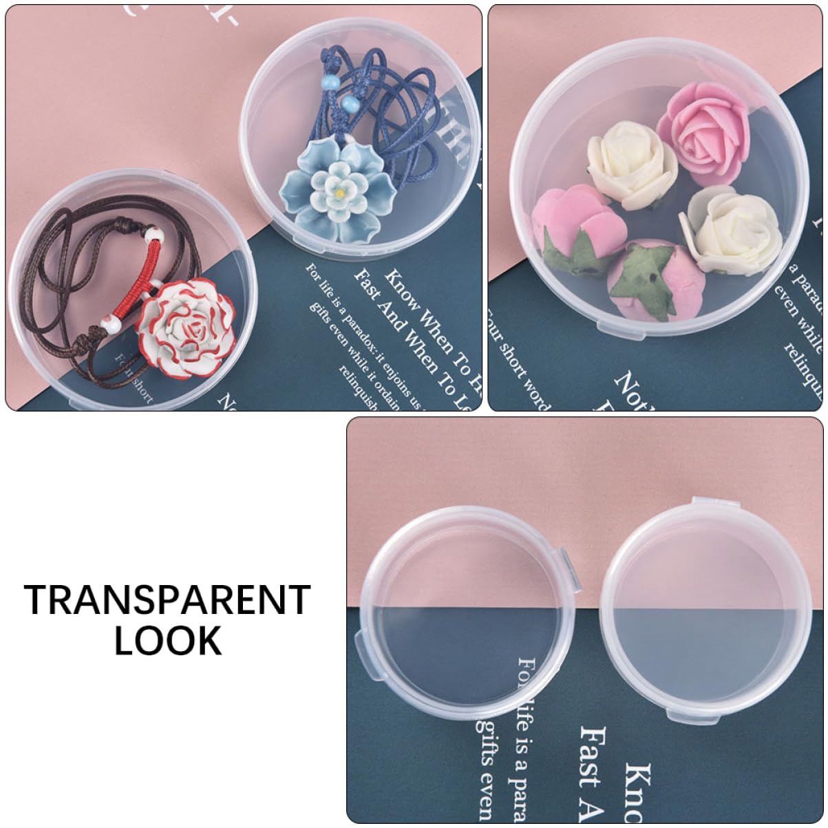 DOITOOL 36 Stück Transparente Runde Aufbewahrungsbox Schmuck und Bastelbedarf Organizer Praktische Kunststoffbox für Ohrringe Perlen und Kleine Accessoires