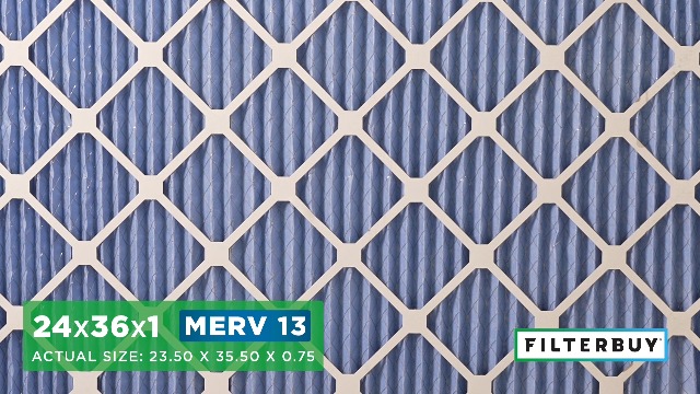 Image of Filterbuy 24x36x1 Air Filter MERV 13 Smoke & Allergy Defense (4-Pack) | Electrostatic Pleated HVAC AC Furnace Filters Replacement, Made in USA (Actual Size: 23.50 x 35.50 x 0.75)