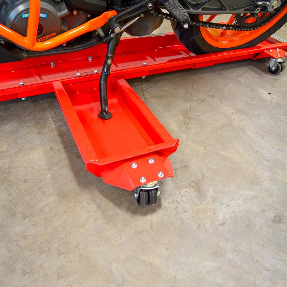 MECA24 Range Moto Rotatif - Chariot Moto -Déplace Moto pour Rangement Moto - Rail Rangement - capacité de Charge 567 kg