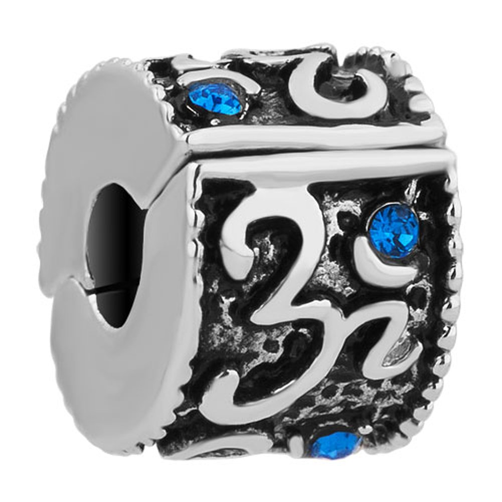 CharmSStoryOm Symbol Love Yoga Lucky Clip Lock Spacers Stopper Bead for Bracelets