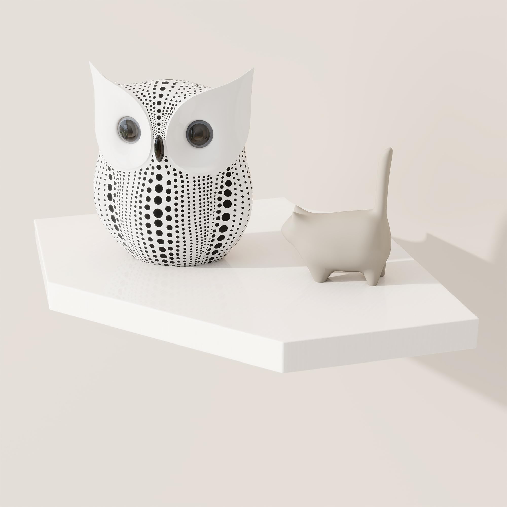 Fun Memories Corner Shelf Wall Mount, Solid Oak Wood Floating Corner Shelves with Cable Hole, 7in Rustic Design for Bedroom, Bathroom, Kitchen, Living