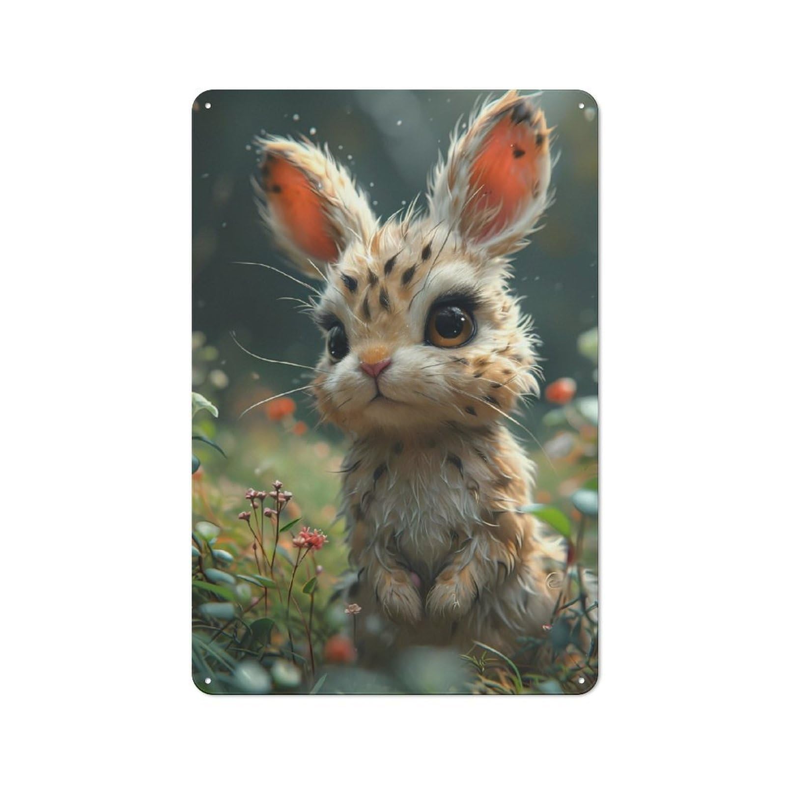 Beautiful Bunny Cartoon Vintage Printed Metal Sign 30x20cm for Café Or Home Bar, New Home Wall Decor for Hospitality Decor Collectors