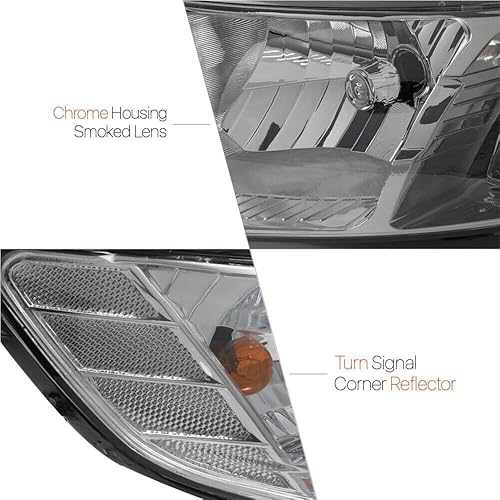 Miniatura 2 de Signal Light Halogen Factory Style Front Left Right Side ABS Plastic Housing Polycarbonate Lens Smoke Lens Chrome Housing Clear Reflector Tinted