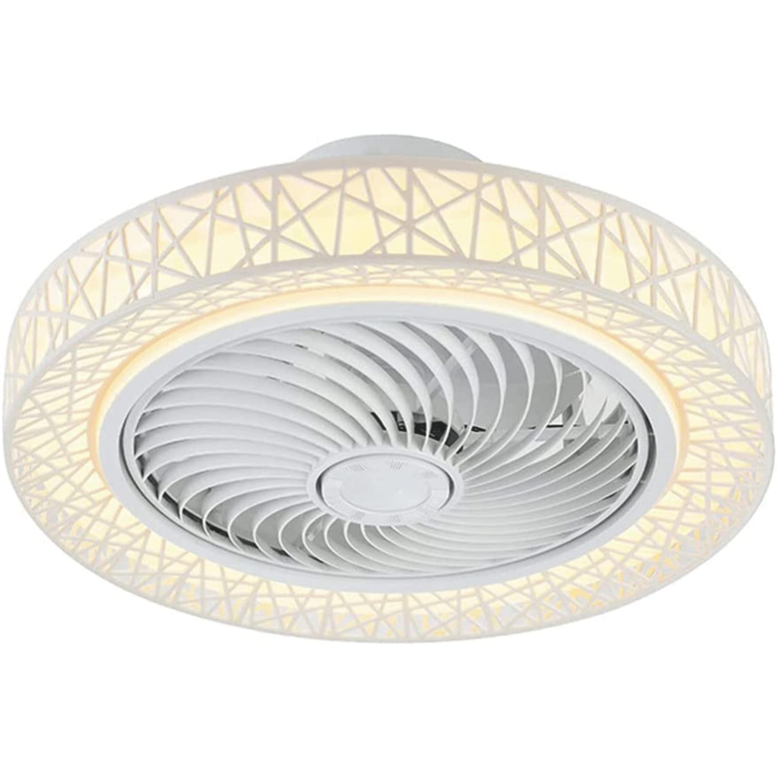 Ventilateur de plafond avec éclairage LED blanc à profil bas et 3 vitesses