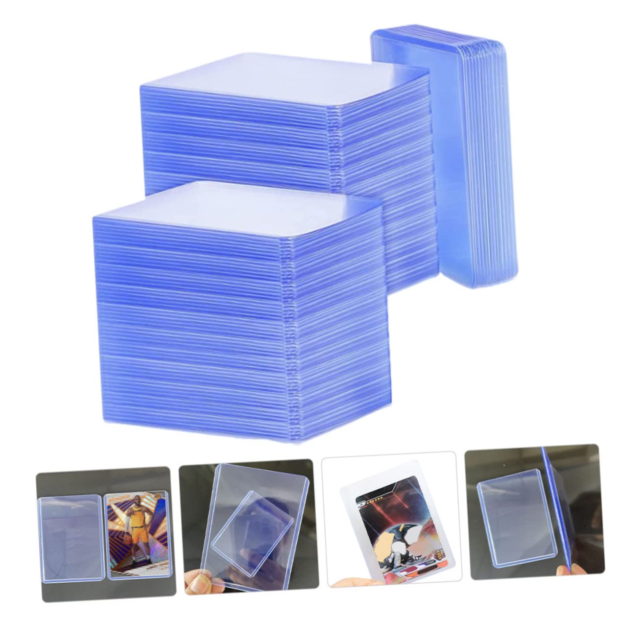 Bustine Protettive per Carte Pvc Trasparenti 100 Pezzi Blu